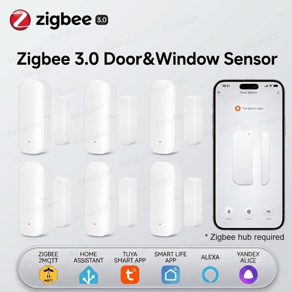 Smart Home Zentrale - Датчик открытия/закрытия двери/окна Zigbee 3.0, магнитный