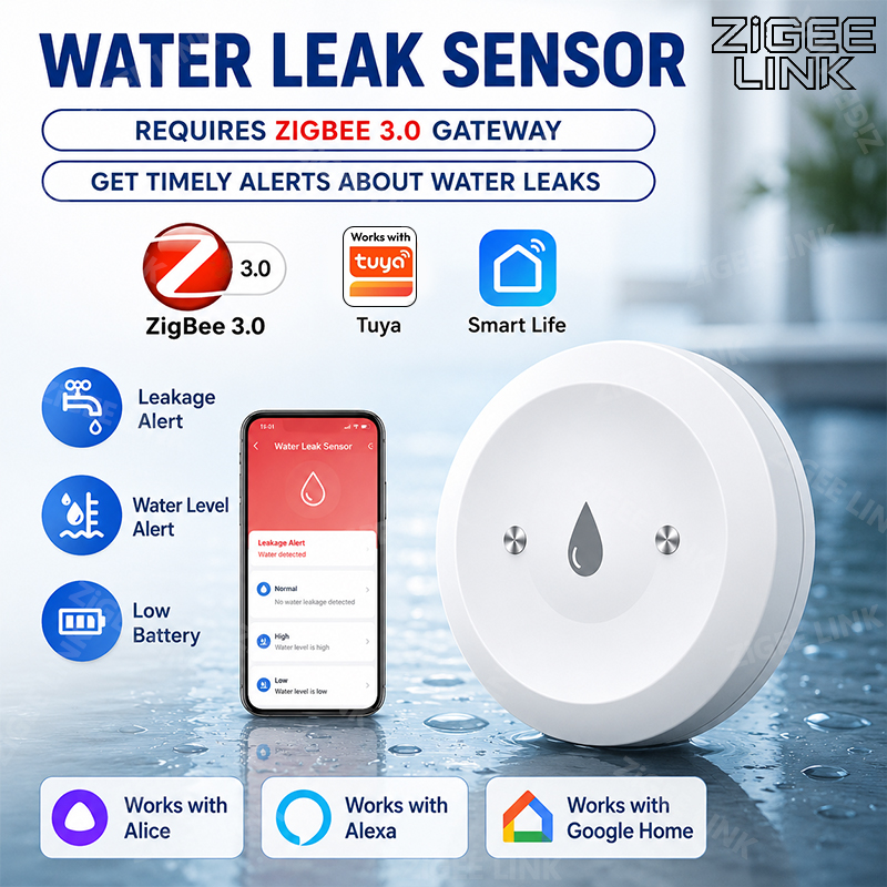 Smart Home Zentrale - Умный датчик протечки воды Zigbee, детектор