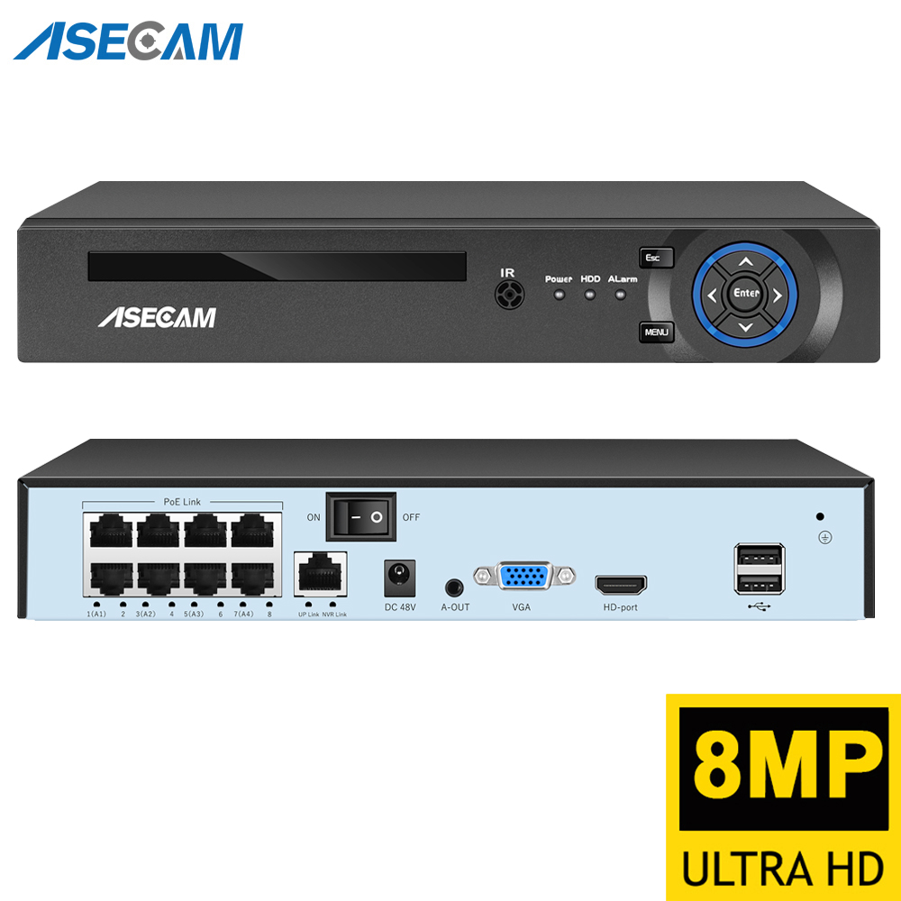 Security Ip Camera - ASECAM 8MP 4K регистратор видеонаблюдения POE