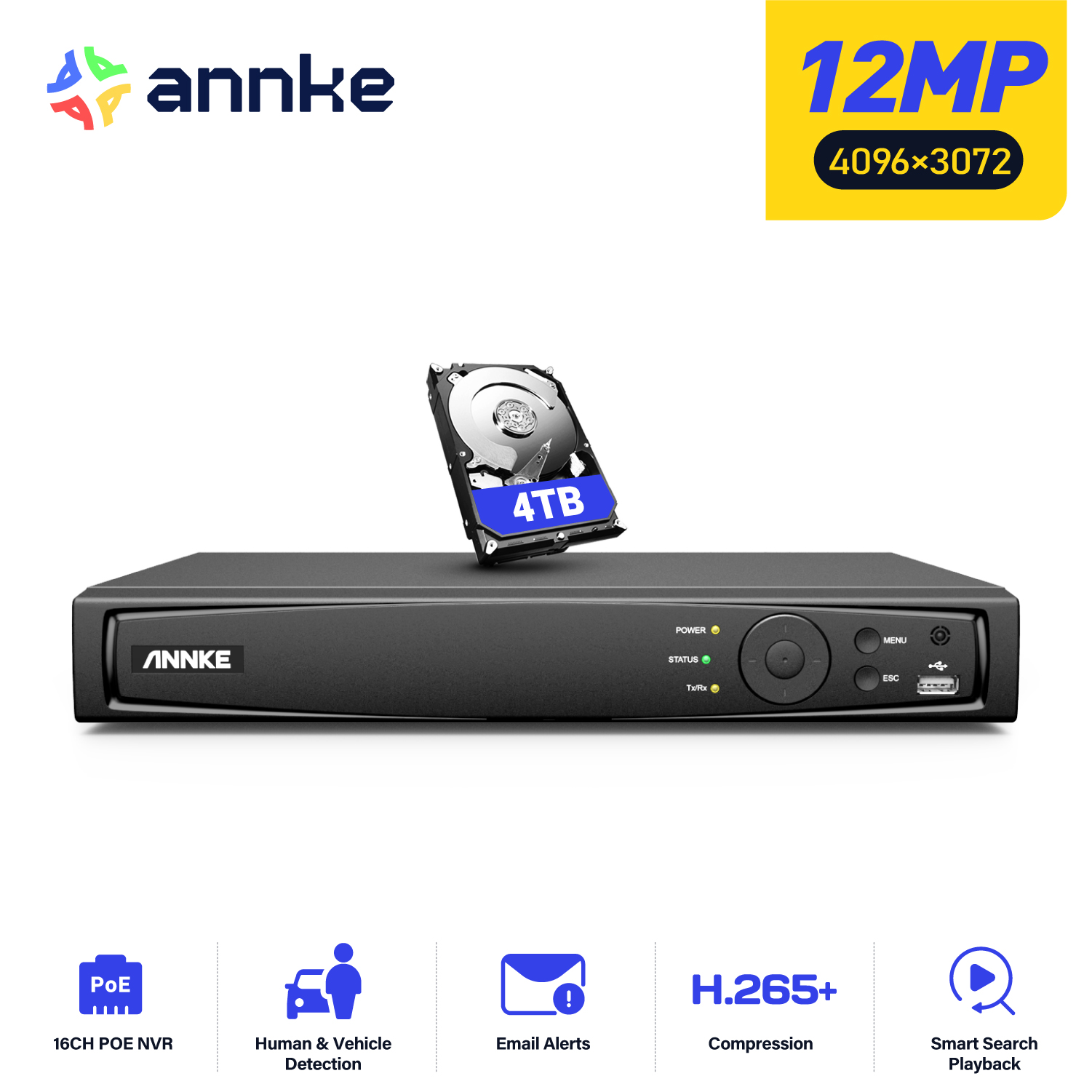 Security Ip Camera - Сетевой видеорегистратор ANNKE 12MP POE NVR