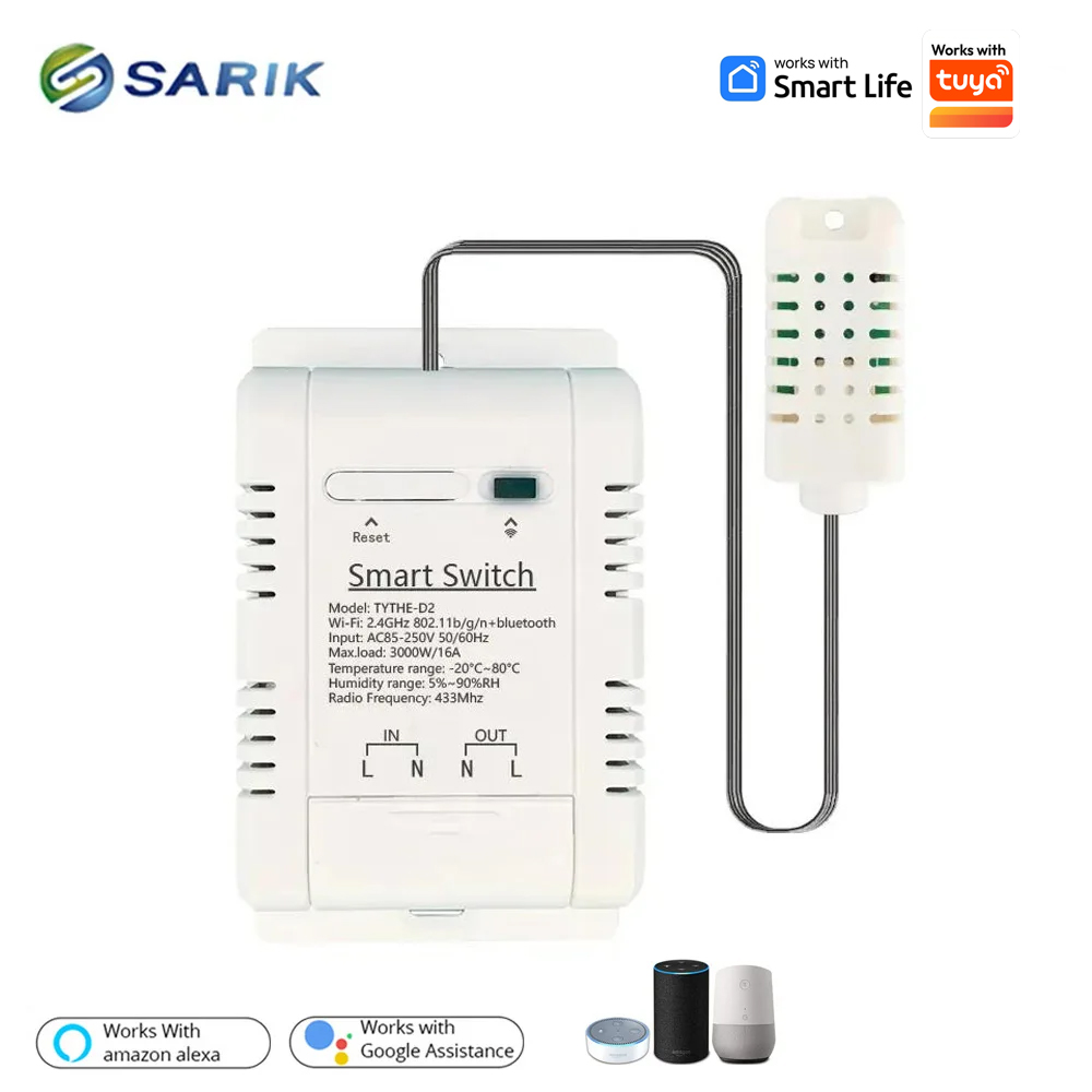 Smart Home Energy - Умный термостат-выключатель Tuya 16A 3000W с